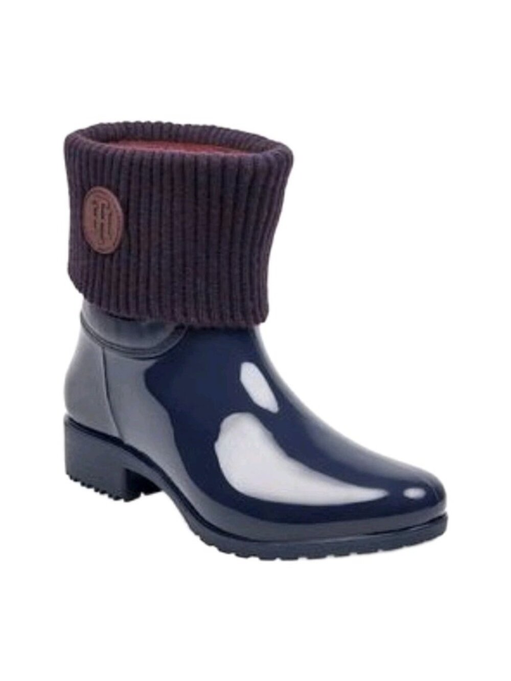 Tommy Hilfiger Frezia Waterproof Rain Boots Knit Cuff Womens US 9